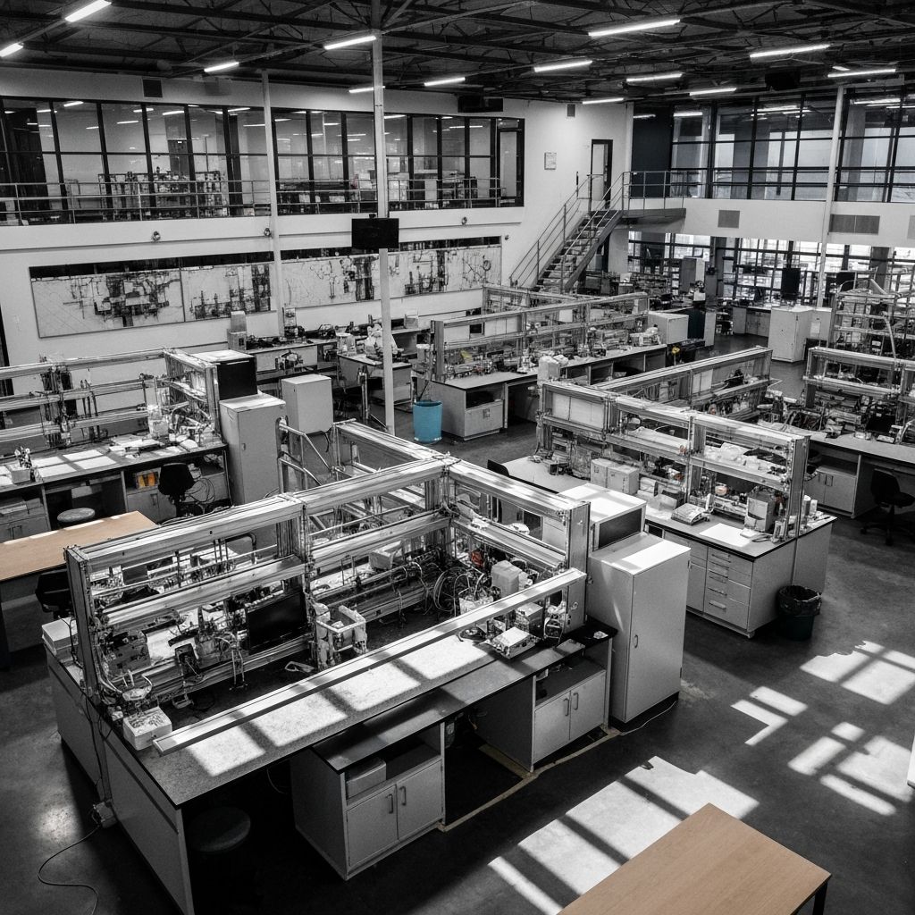 Abstract view of a research laboratory